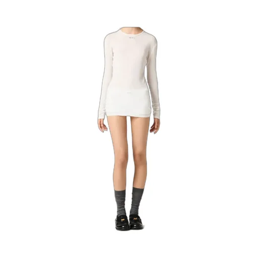 Miu Miu Logo Patch Long Sleeved Top