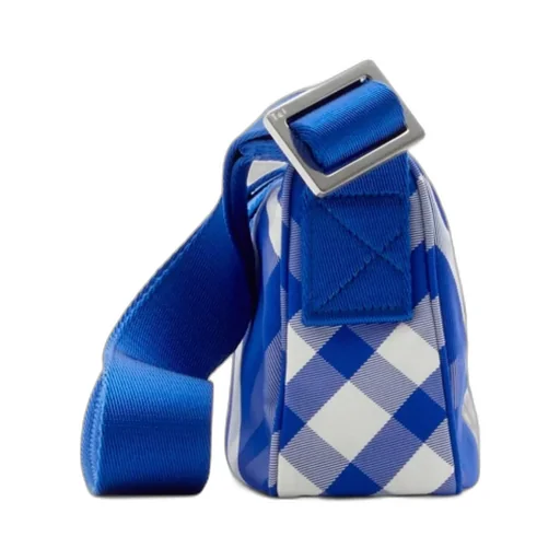Burberry Shield Check-Pattern Zipped Messenger Bag