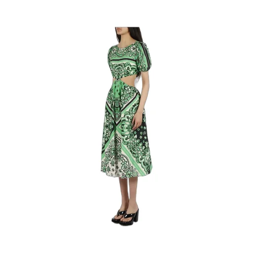 Redvalentino Bandana Printed Poplin Midi Dress