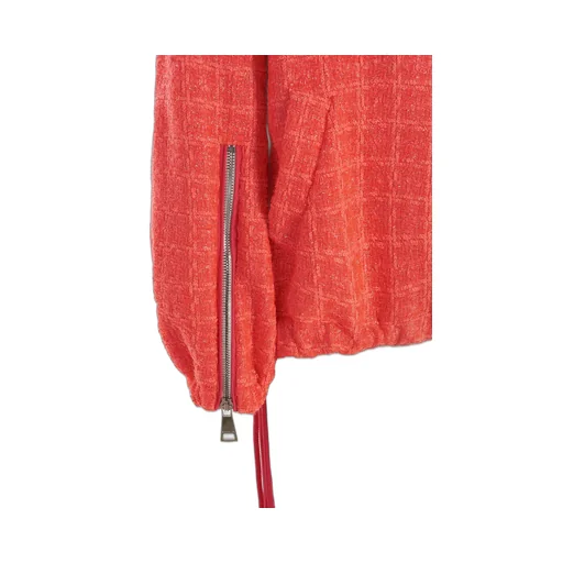 Tweed Drawstring Hood Jacket