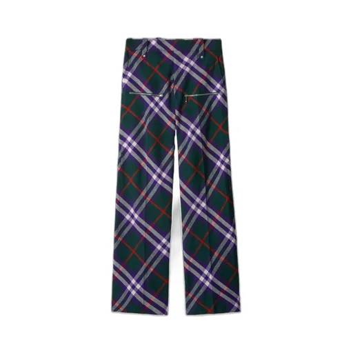 Burberry Plaid-Check Straight-Leg Trousers