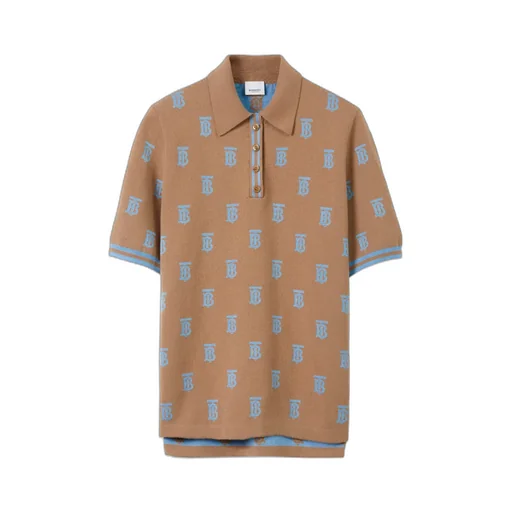 Burberry Monogram Short-Sleeved Knitted Polo Shirt