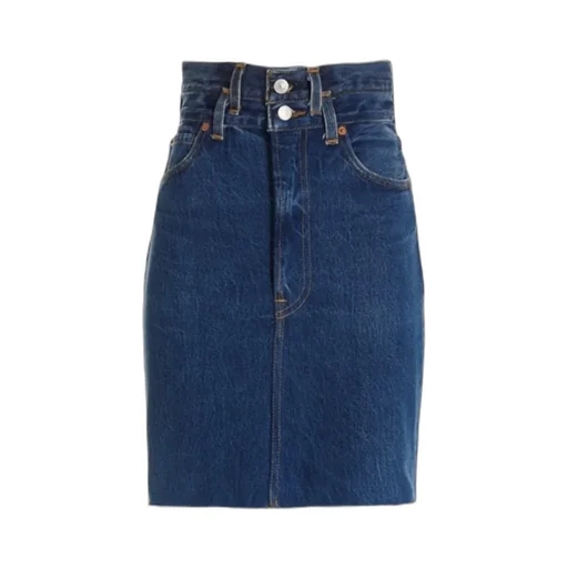 Re/Done Double Waisted Denim Skirt