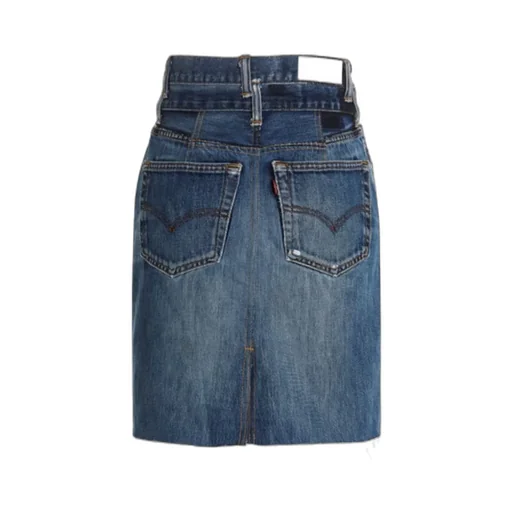 Re/Done Double Waisted Denim Skirt