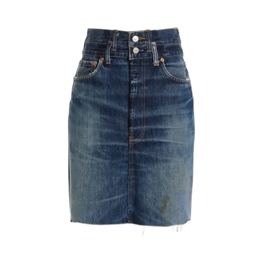 Re/Done Double Waisted Denim Skirt