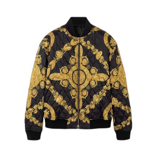 Maschera Baroque-Print Quilted Bomber Jacket