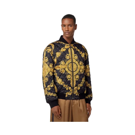 Maschera Baroque-Print Quilted Bomber Jacket