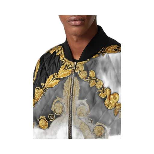 Maschera Baroque-Print Quilted Bomber Jacket