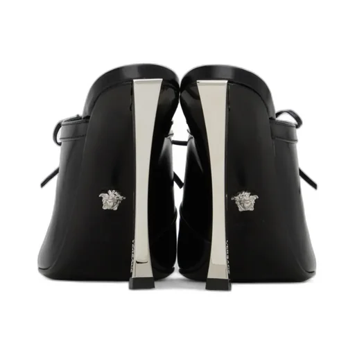110Mm Lace-Up Leather Mules
