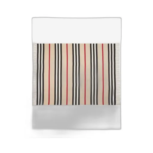 Burberry Striped Intarsia Fringed Scarf