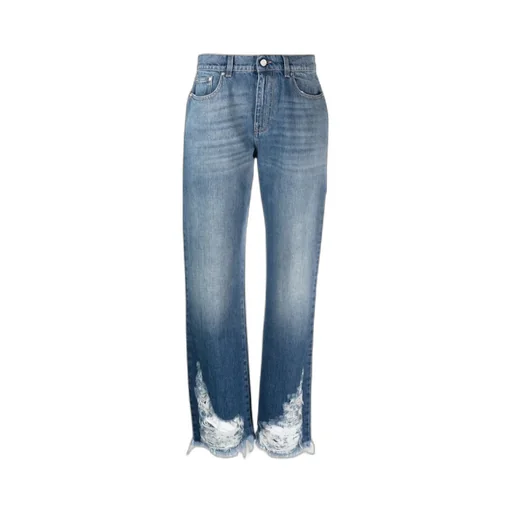 Stella Mccartney Distressed Straight-Leg Jeans