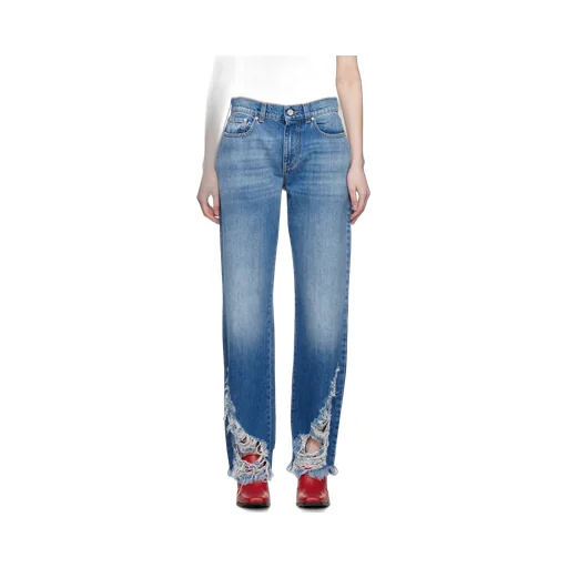 Stella Mccartney Distressed Straight-Leg Jeans