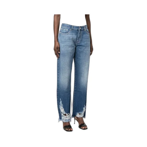 Stella Mccartney Distressed Straight-Leg Jeans