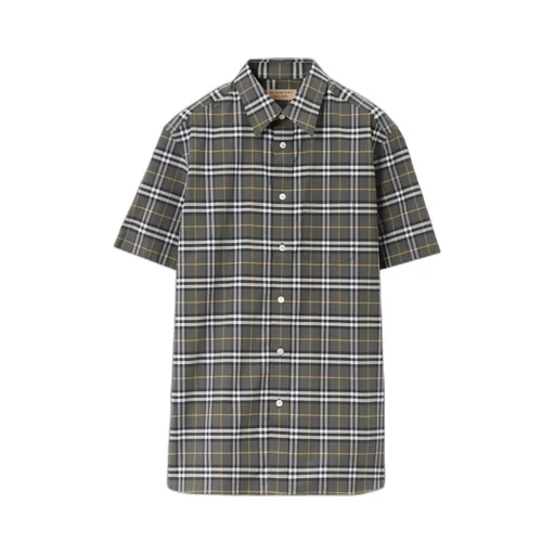 Short-Sleeved Plaid Shirt