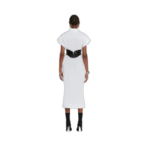 Alexander Mcqueen Short-Sleeved Buttoned Midi Dress