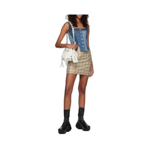 Regenerated Denim Bustier Top