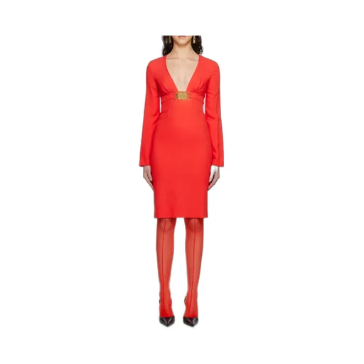 V-Neck Medium-Length Dress