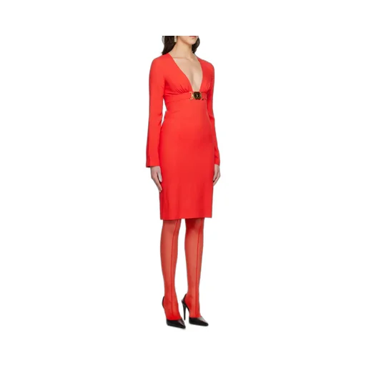 V-Neck Medium-Length Dress