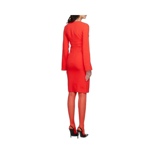 V-Neck Medium-Length Dress