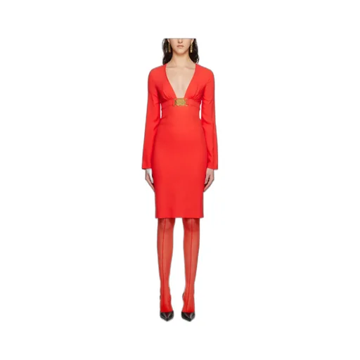 V-Neck Medium-Length Dress