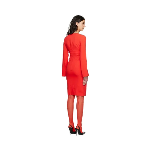V-Neck Medium-Length Dress