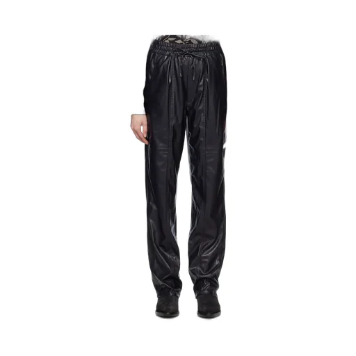 Faux-Leather Straight Trousers