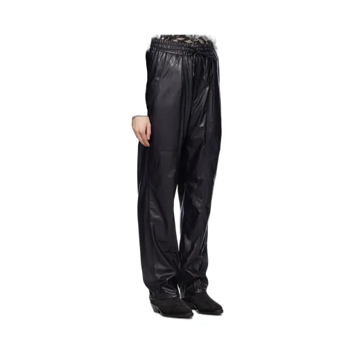 Faux-Leather Straight Trousers