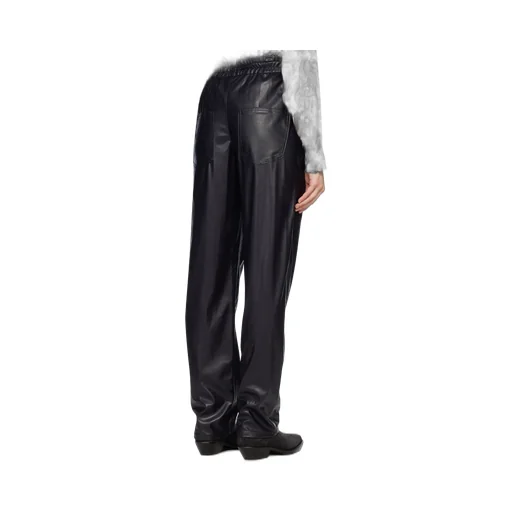 Faux-Leather Straight Trousers