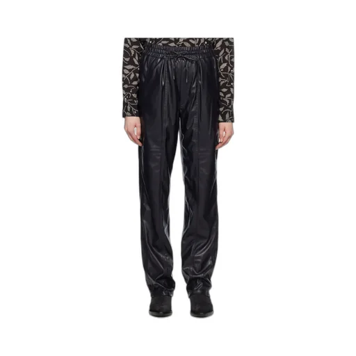 Faux-Leather Straight Trousers