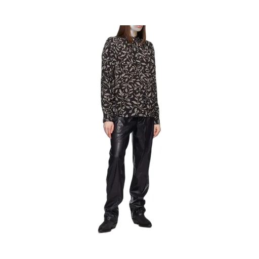 Faux-Leather Straight Trousers