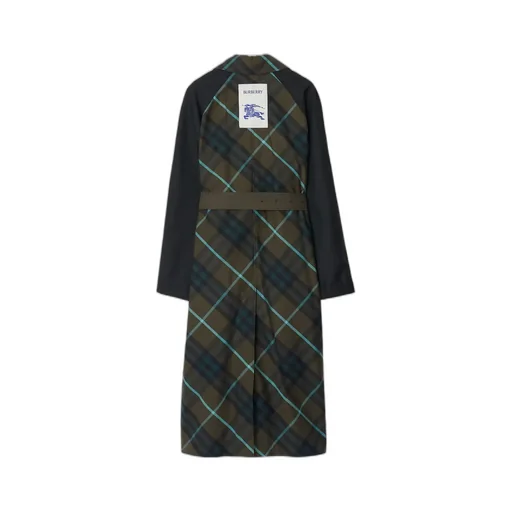 Burberry Check-Plaid Belted Reversible Trench Coat