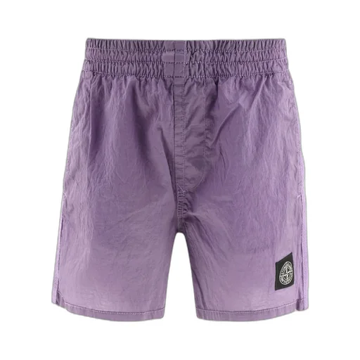 Stone Island Junior Logo Patch High Waist Swim Shorts