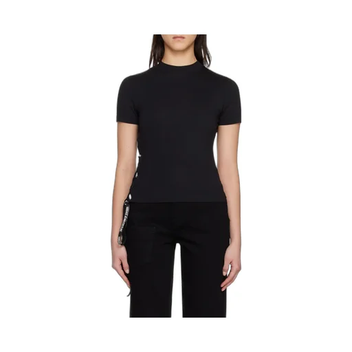 Lace-Up Cotton T-Shirt