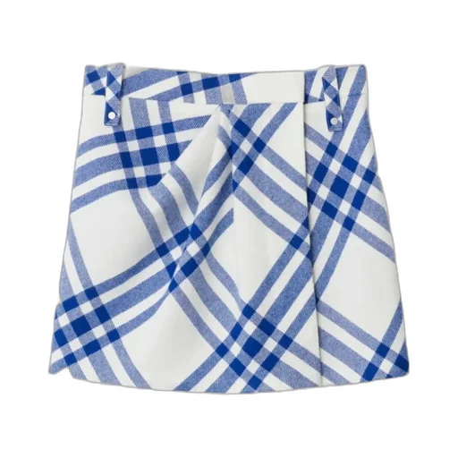 Burberry Checked Pleated Mini Skirt