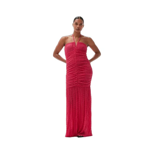 Stretch Lace Halter Neck Dress