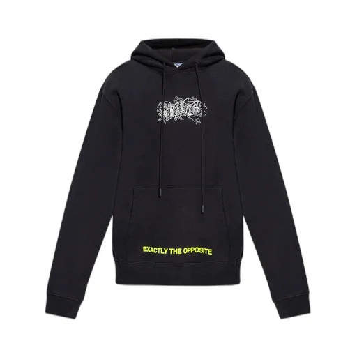 Off-White Drawstring Long-Sleeved Hoodie