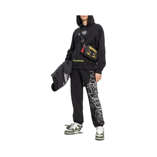 Off-White Drawstring Long-Sleeved Hoodie