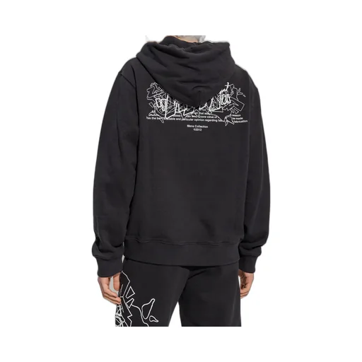 Off-White Drawstring Long-Sleeved Hoodie