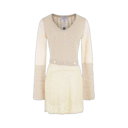 Marine Serre Knitted Lace Panelled Mini Dress