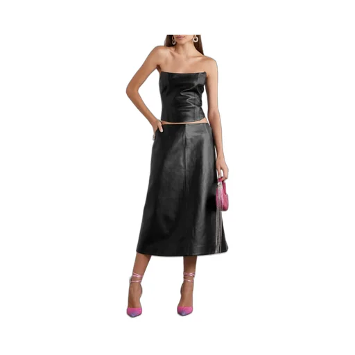 Leather Mid-Length Skirt
