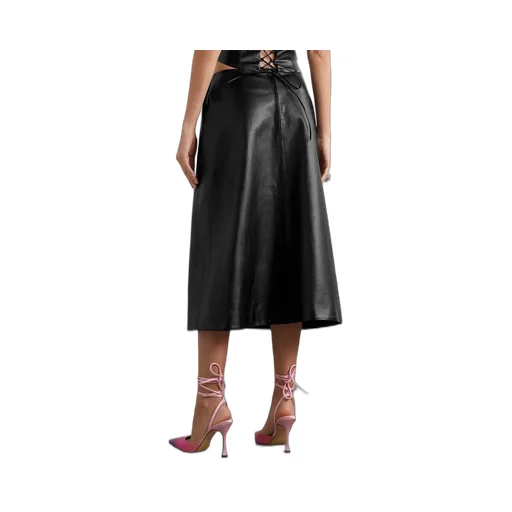 Leather Mid-Length Skirt