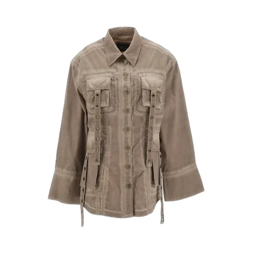 Blumarine Eyelet-Detailed Denim Jacket