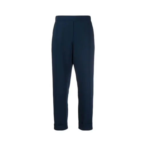 Elasticated-Waist Tapered Trousers
