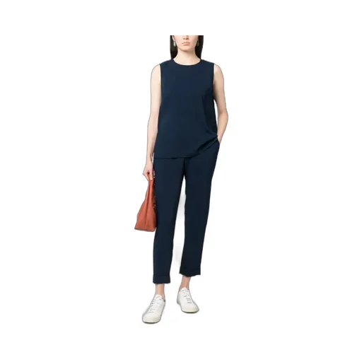 Elasticated-Waist Tapered Trousers