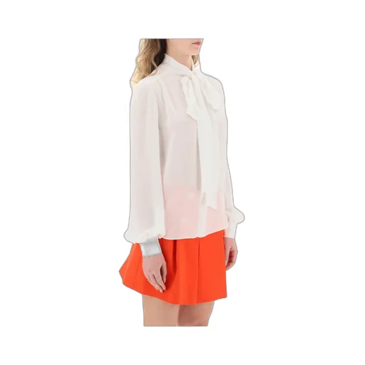 Pussy-Bow Collar Silk Blouse
