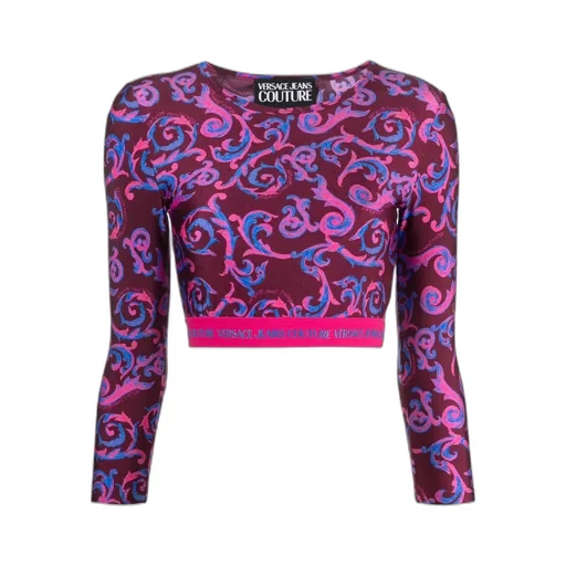 Barocco-Print Cropped Top