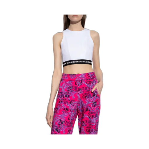 Logo-Print Cropped Tank Top