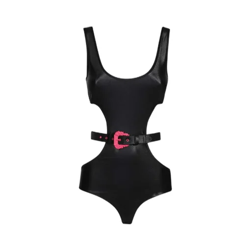 Versace Jeans Couture Cut-Out Detailed Belted Bodysuit