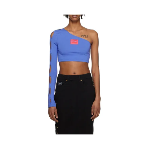 Logo-Patch One-Shoulder Cropped Top