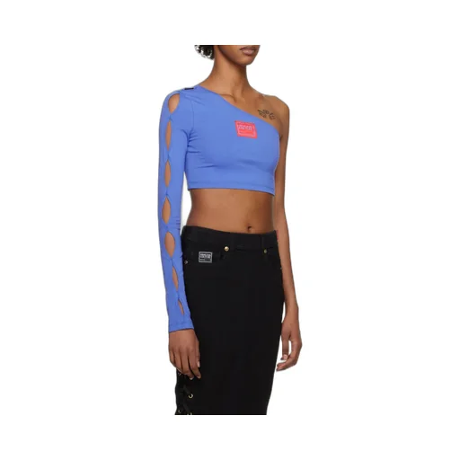 Logo-Patch One-Shoulder Cropped Top